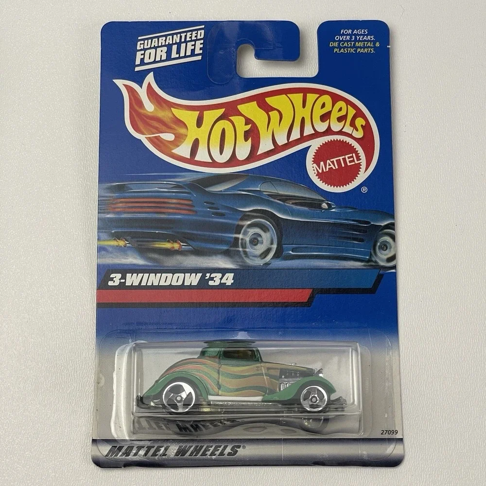 Mattel 2000 Hot Wheels 3 Window 1934 Green Collector 132